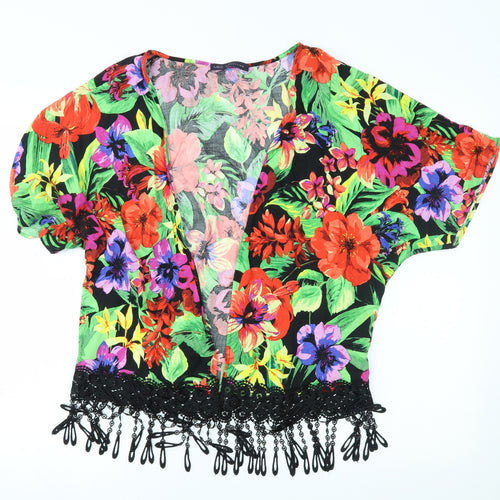 M&S Womens Multicoloured Floral  Cardigan Jumper Size S