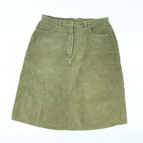 Chords Womens Green  Corduroy A-Line Skirt Size 18