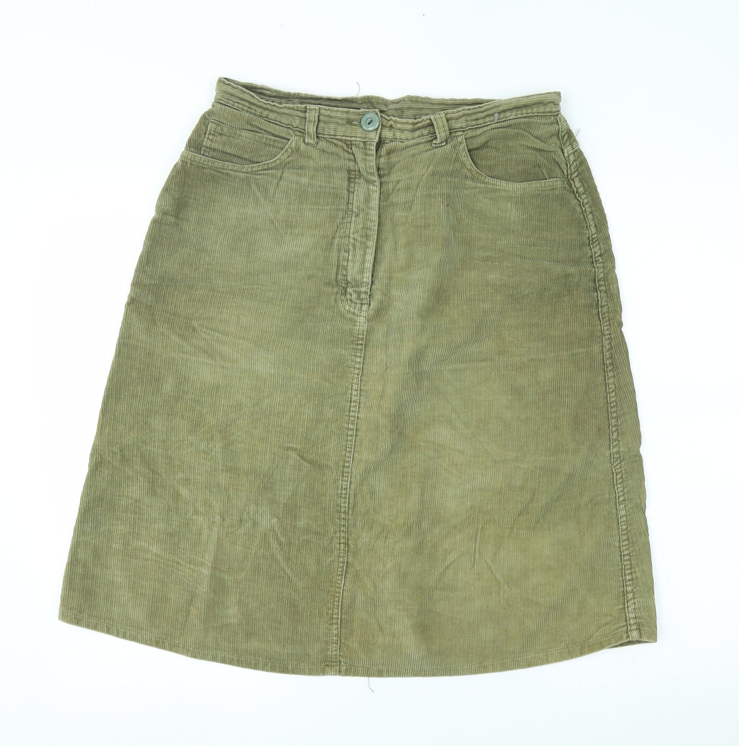 Chords Womens Green  Corduroy A-Line Skirt Size 18