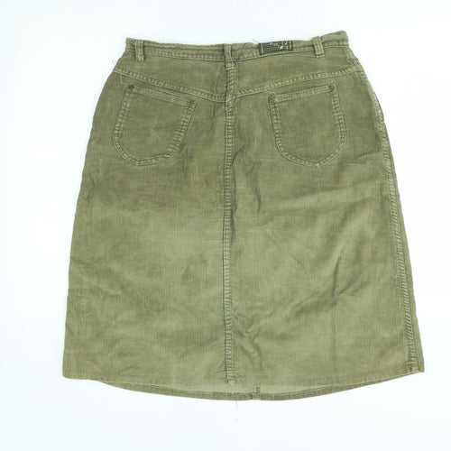 Chords Womens Green  Corduroy A-Line Skirt Size 18