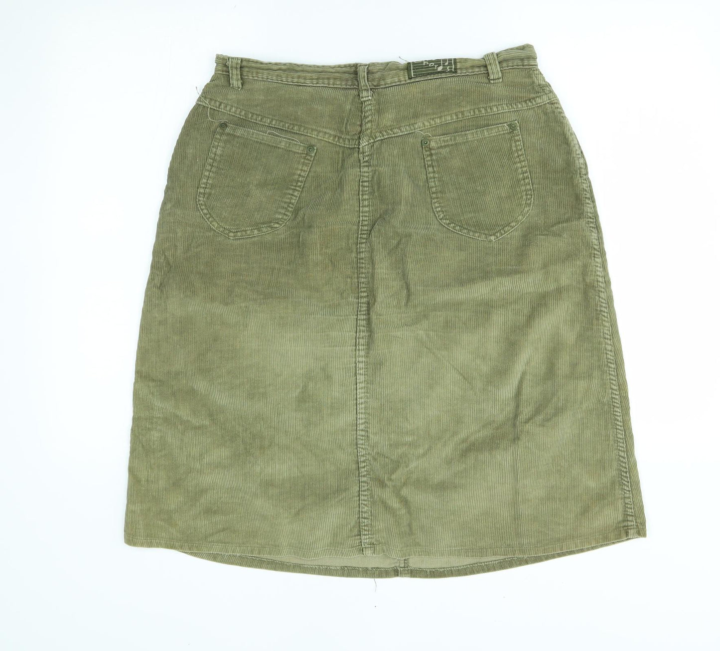 Chords Womens Green  Corduroy A-Line Skirt Size 18