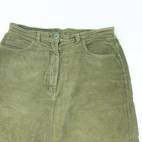 Chords Womens Green  Corduroy A-Line Skirt Size 18