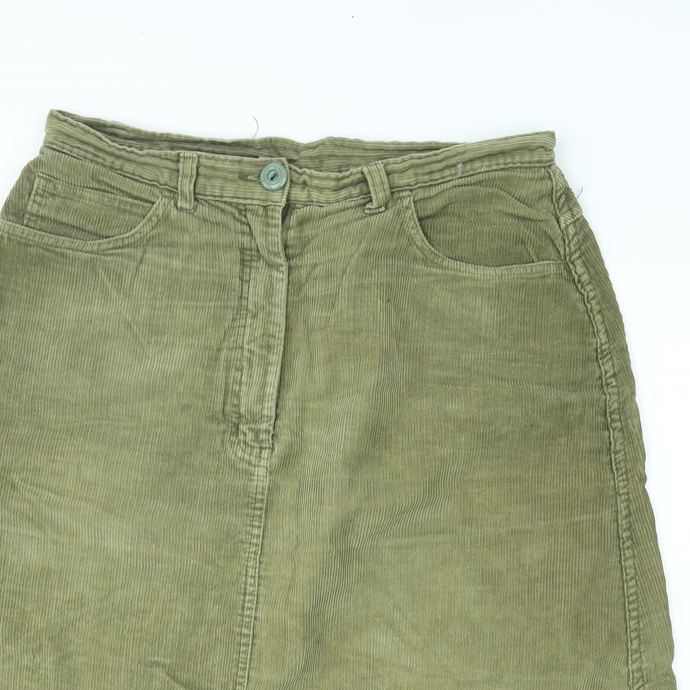 Chords Womens Green  Corduroy A-Line Skirt Size 18