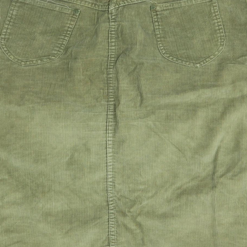 Chords Womens Green  Corduroy A-Line Skirt Size 18