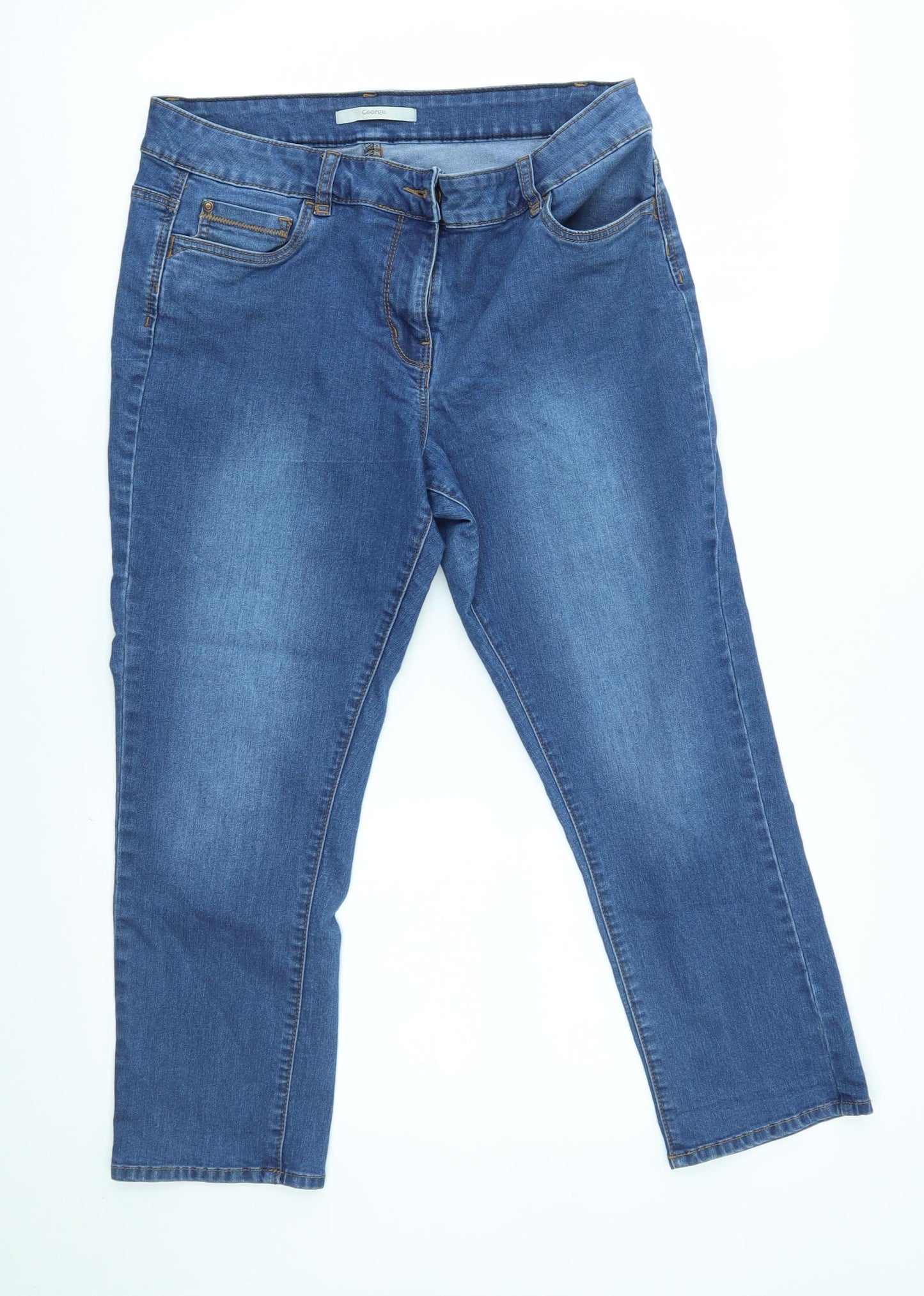 George Womens Blue   Cropped Jeans Size 14 L23 in
