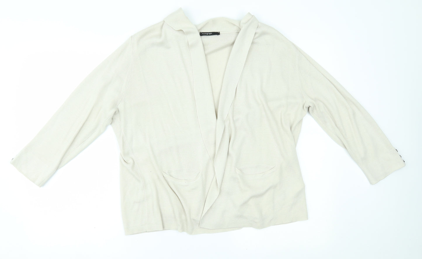 M&S Womens Beige   Cardigan Jumper Size 18