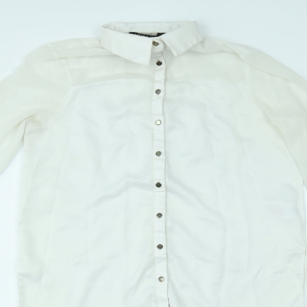 Lipsy london Womens White   Basic Button-Up Size 10