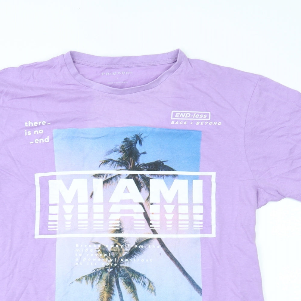 Primark Mens Purple    T-Shirt Size L