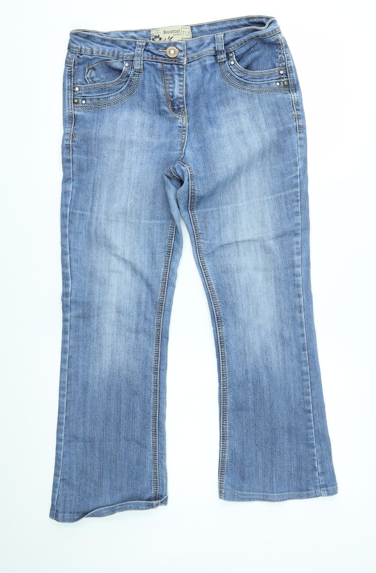 TU Womens Blue   Bootcut Jeans Size 10 L25 in - short leg