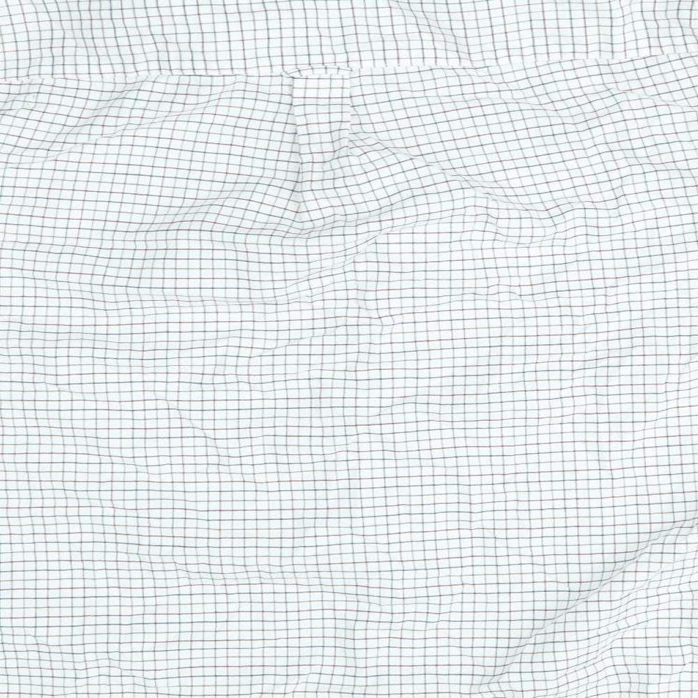 TU Mens White Check   Button-Up Size L