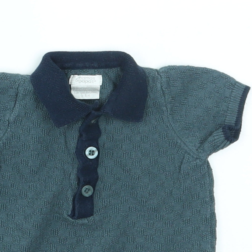 mamas & papas Baby Blue    Polo Size 3-6 Months