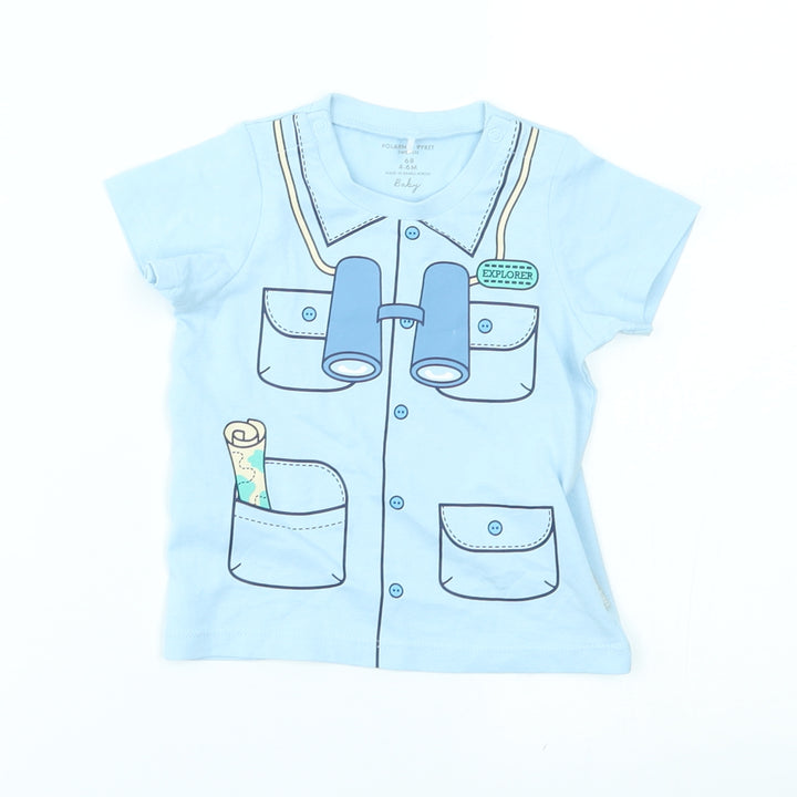 Polarn O. Pyret Baby Blue   Basic T-Shirt Size 3-6 Months  - adventurer