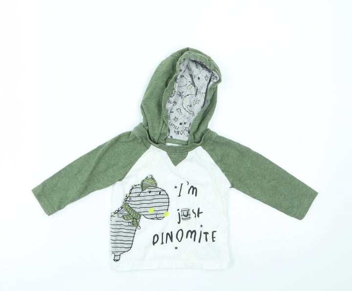 George Baby White   Pullover Jumper Size 3-6 Months  - dinomite