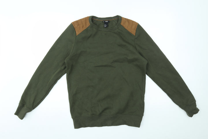 H&M Mens Green Pullover Jumper Size S