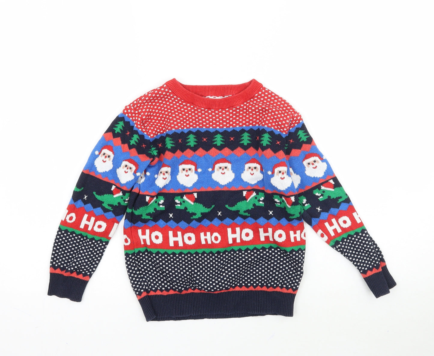 F&F Boys Multicoloured Fair Isle Knit Pullover Jumper Size 5-6 Years  - Christmas