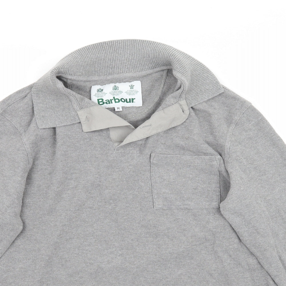 Barbour Mens Grey    Polo Size M