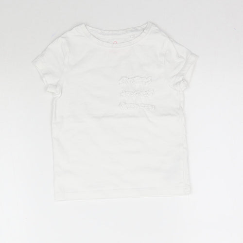 NEXT Girls White   Basic T-Shirt Size 3 Years