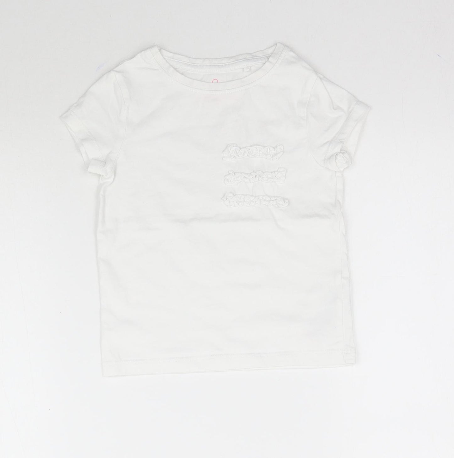 NEXT Girls White   Basic T-Shirt Size 3 Years