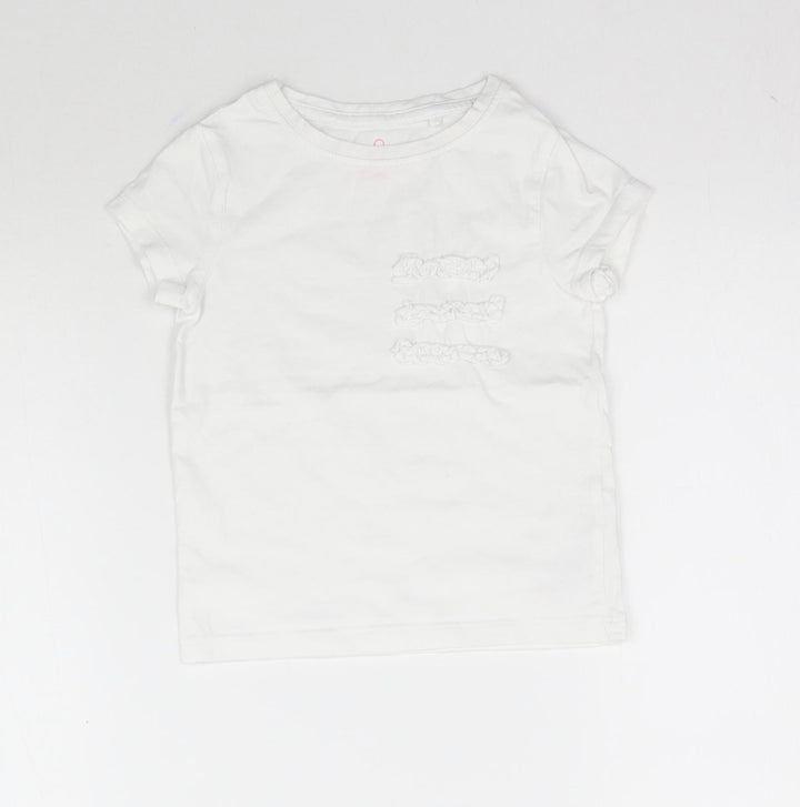NEXT Girls White   Basic T-Shirt Size 3 Years