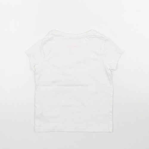 NEXT Girls White   Basic T-Shirt Size 3 Years