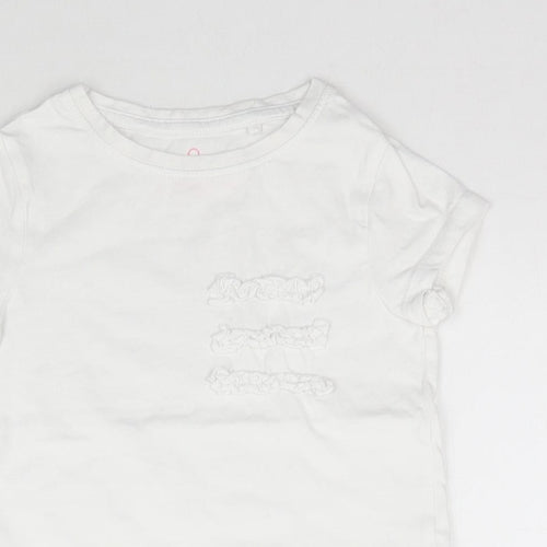 NEXT Girls White   Basic T-Shirt Size 3 Years