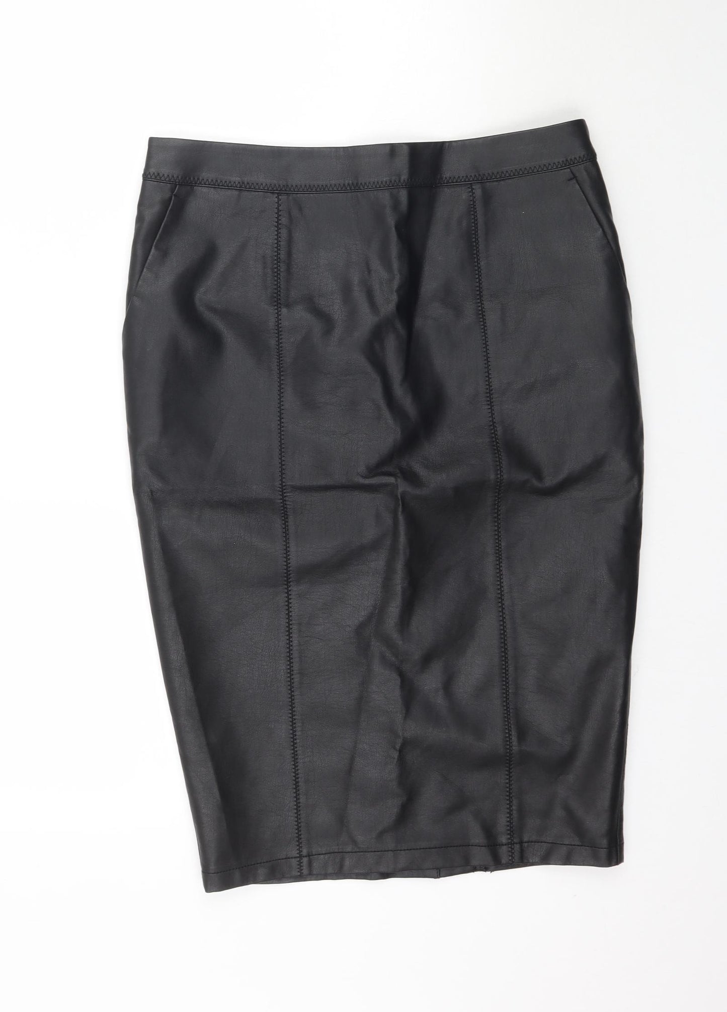 NEXT Womens Black   Straight & Pencil Set Size 12  - Faux Leather