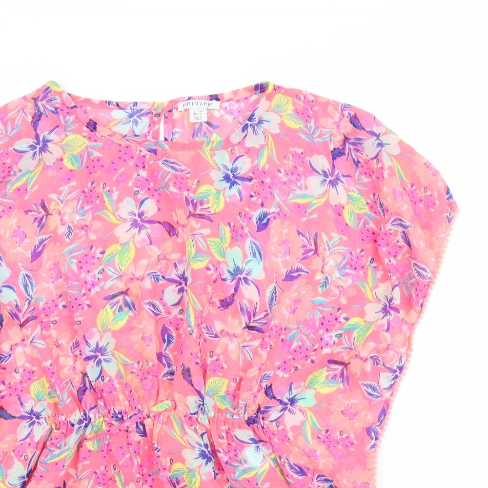 Primark Girls Pink Floral  Basic Blouse Size 12-13 Years