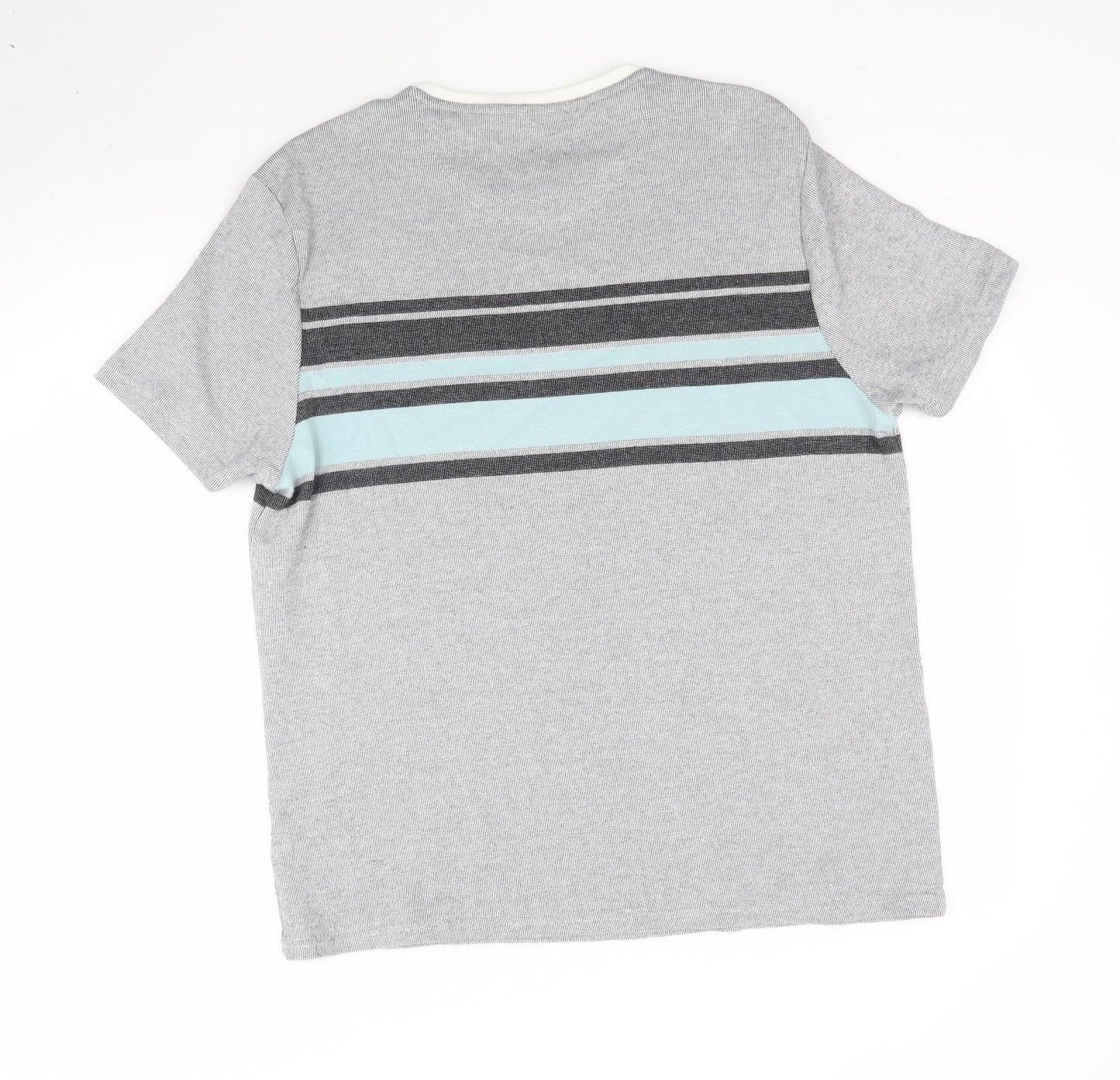Marks and Spencer Mens Grey Striped   T-Shirt Size XL