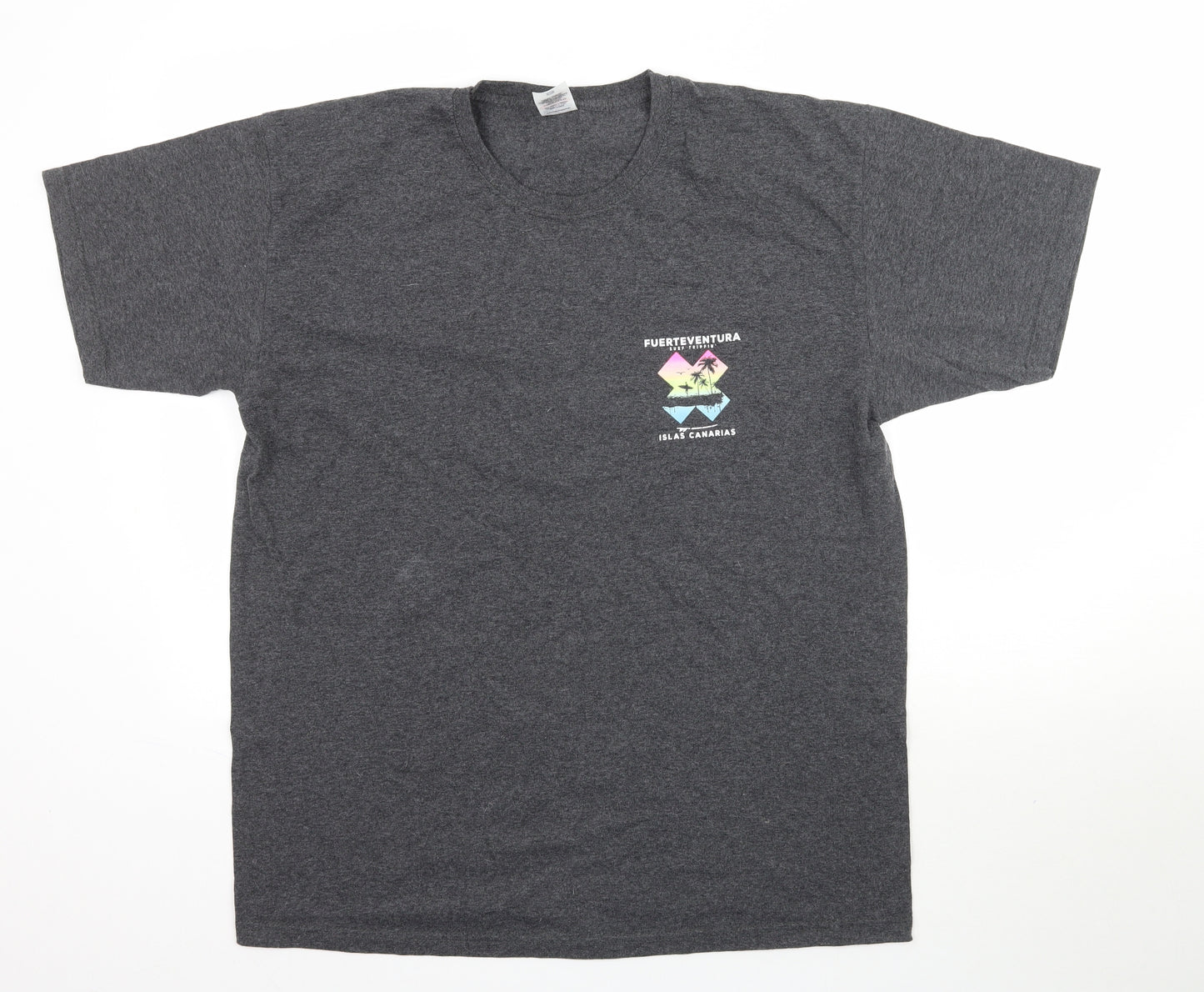Fruit of the Loom Mens Grey    T-Shirt Size XL  - Fuerteventura