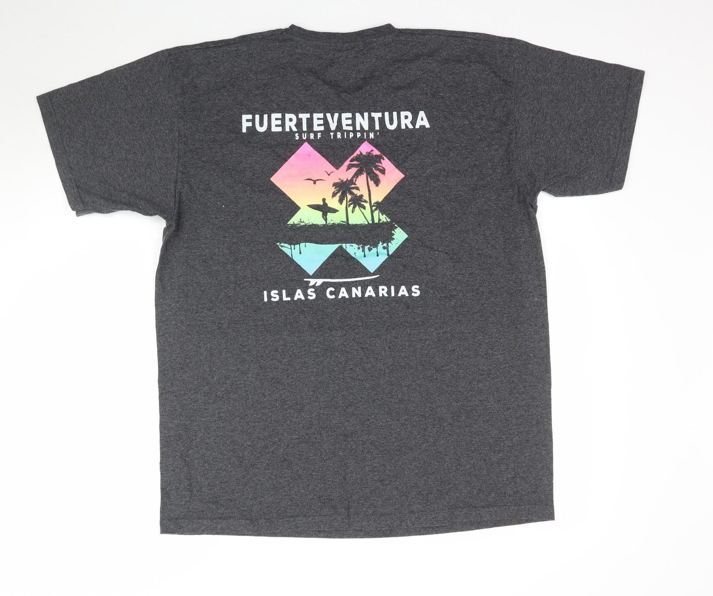 Fruit of the Loom Mens Grey    T-Shirt Size XL  - Fuerteventura