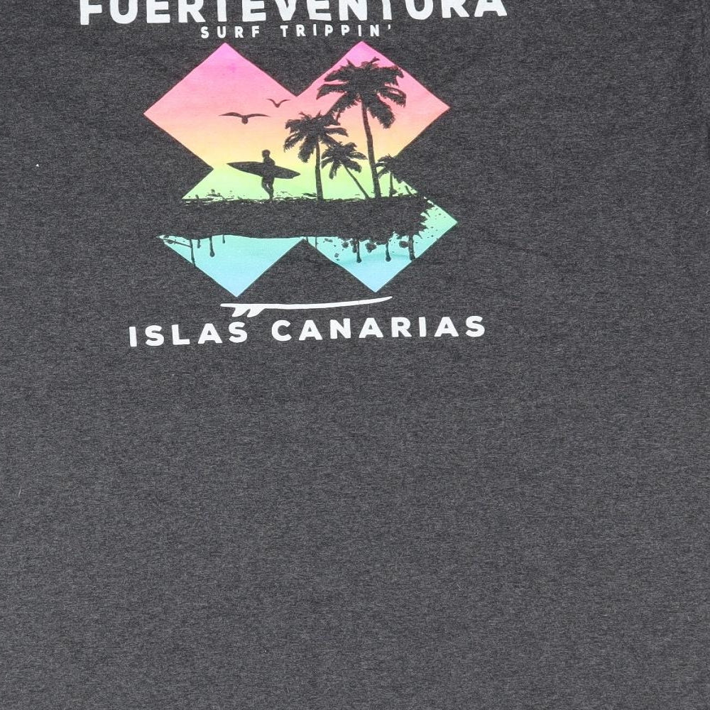 Fruit of the Loom Mens Grey    T-Shirt Size XL  - Fuerteventura