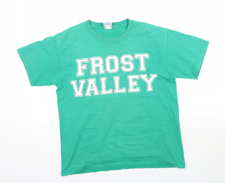 Gildan Boys Green   Basic T-Shirt Size L  - Frost Valley