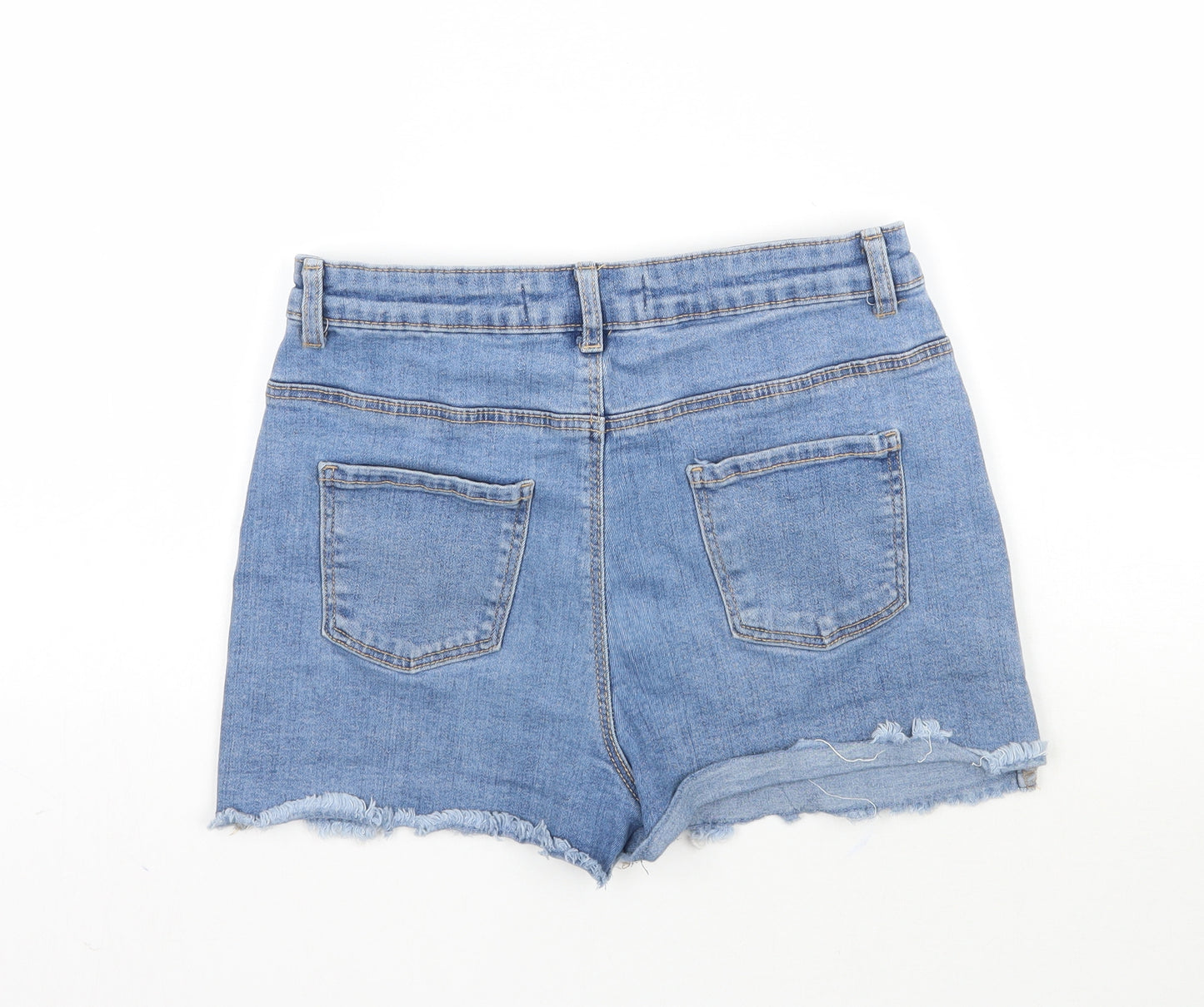 Primark Girls Blue  Denim Hot Pants Shorts Size 13-14 Years - Lace detail