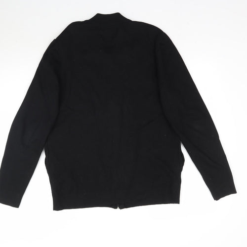 Topman Mens Black  Knit Cardigan Jumper Size M