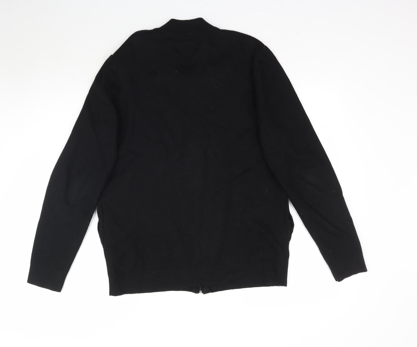 Topman Mens Black  Knit Cardigan Jumper Size M