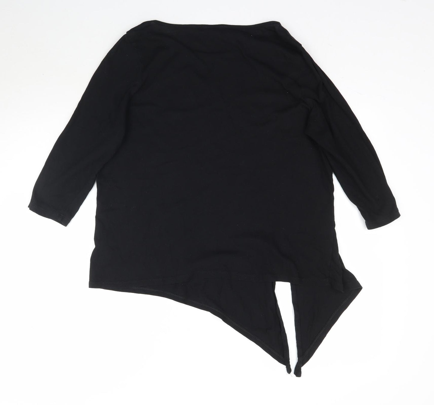 Marks and Spencer Womens Black   Basic T-Shirt Size 14  - Asymmetric Hem