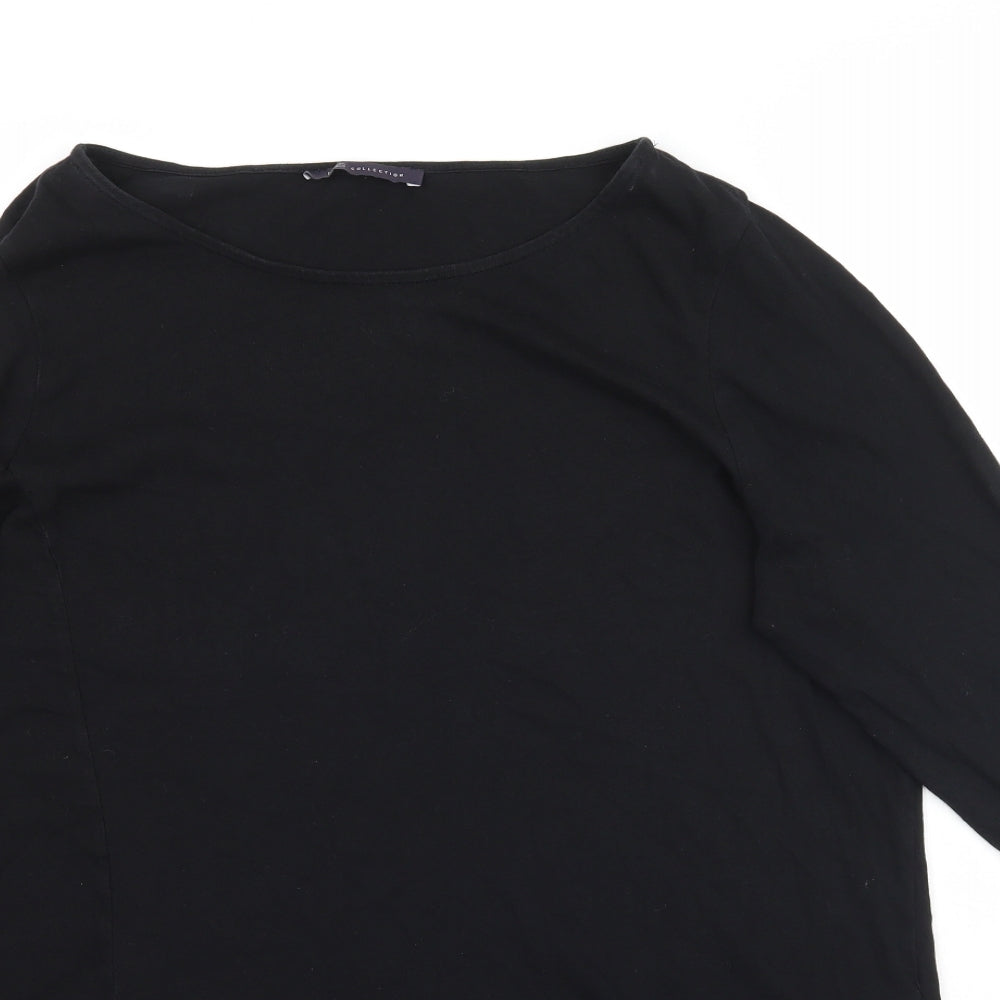 Marks and Spencer Womens Black   Basic T-Shirt Size 14  - Asymmetric Hem
