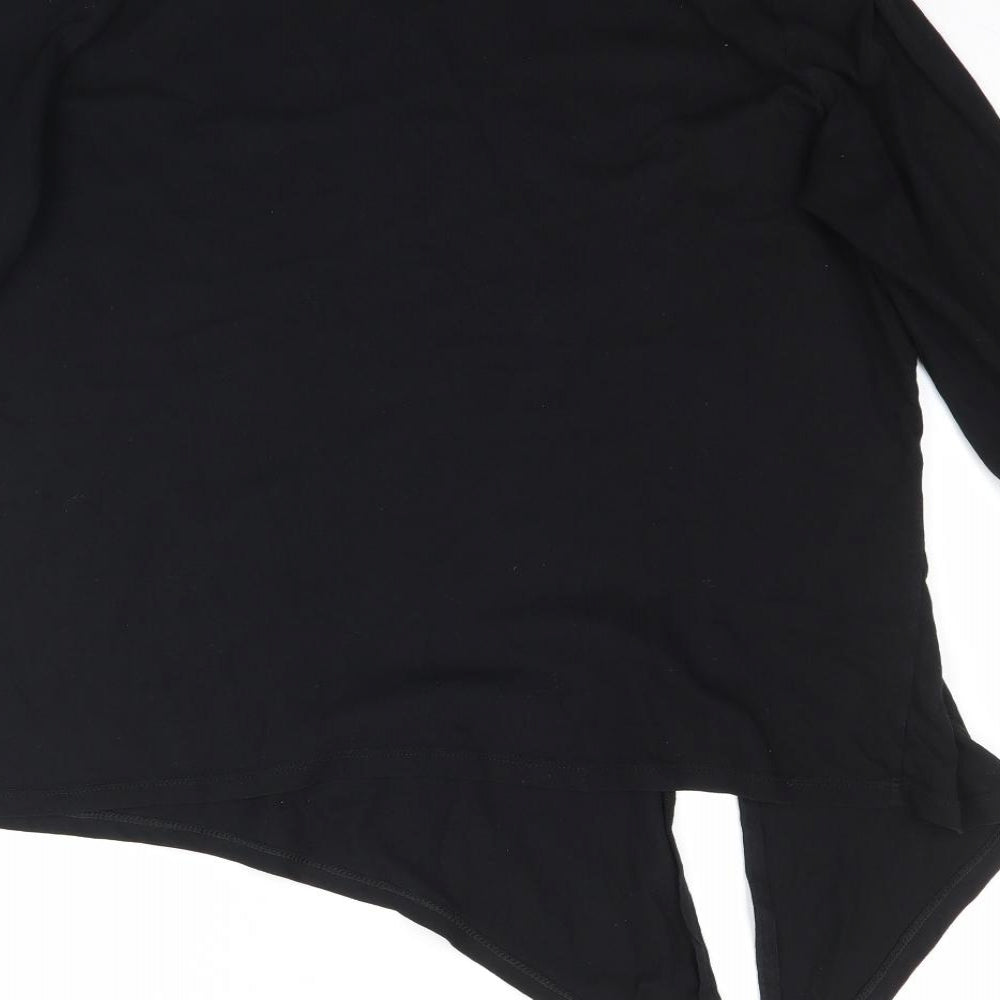 Marks and Spencer Womens Black   Basic T-Shirt Size 14  - Asymmetric Hem