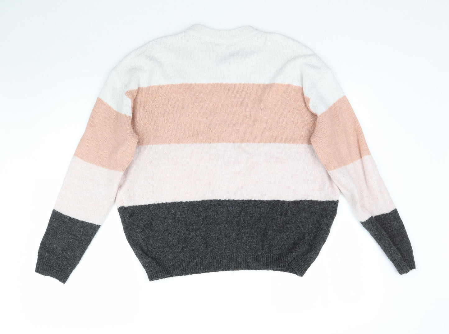 H&M Girls Multicoloured Striped Knit Pullover Jumper Size 15-16 Years