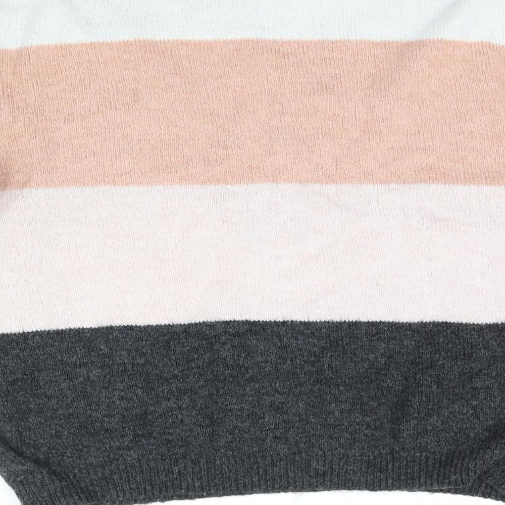 H&M Girls Multicoloured Striped Knit Pullover Jumper Size 15-16 Years