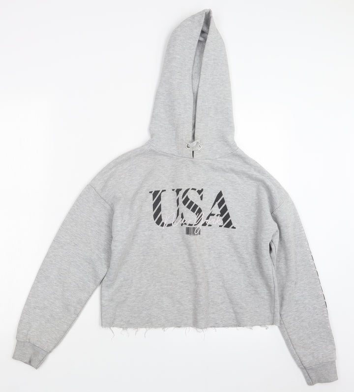 New Look Girls Grey Pullover Hoodie Size 12-13 Years