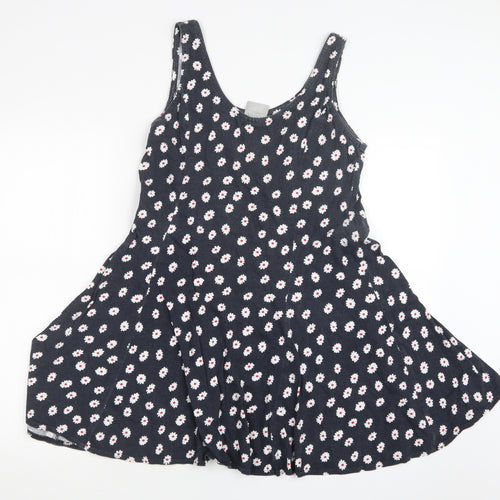 Classic Womens Black Floral  Mini  Size 16