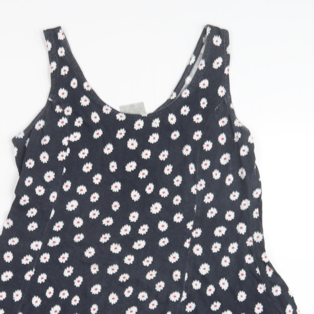 Classic Womens Black Floral  Mini  Size 16