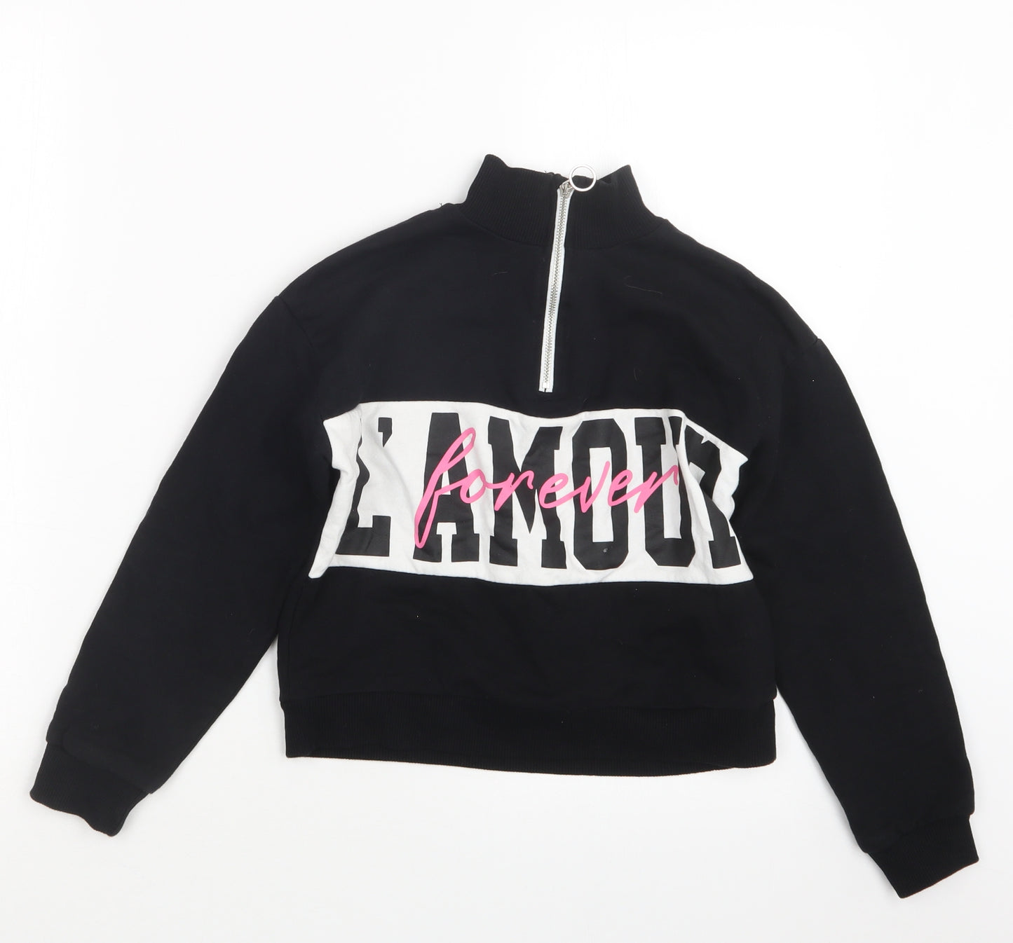 Miss E-vie Girls Black   Pullover Sweatshirt Size 9-10 Years