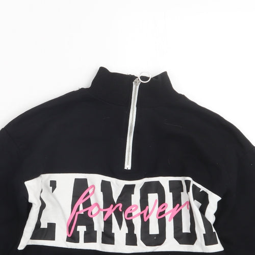 Miss E-vie Girls Black   Pullover Sweatshirt Size 9-10 Years