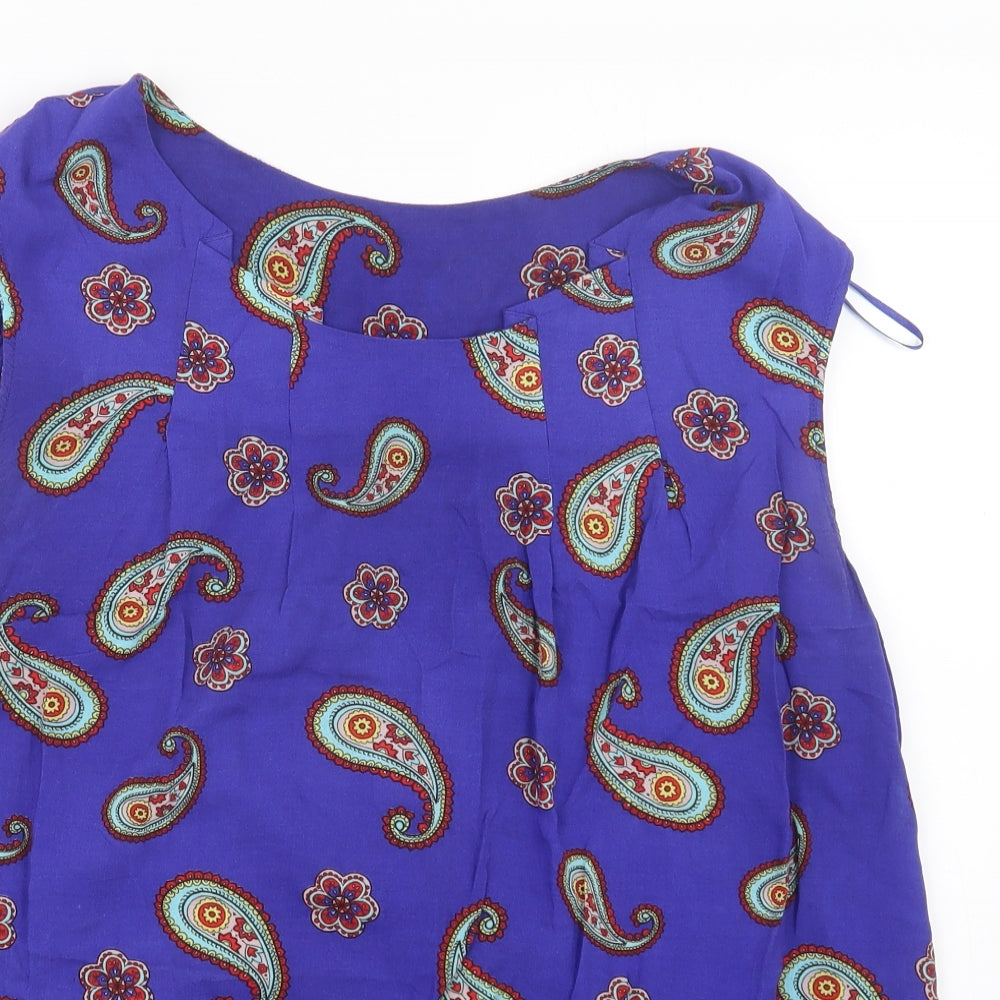 TU Womens Purple Paisley  Basic T-Shirt Size 16