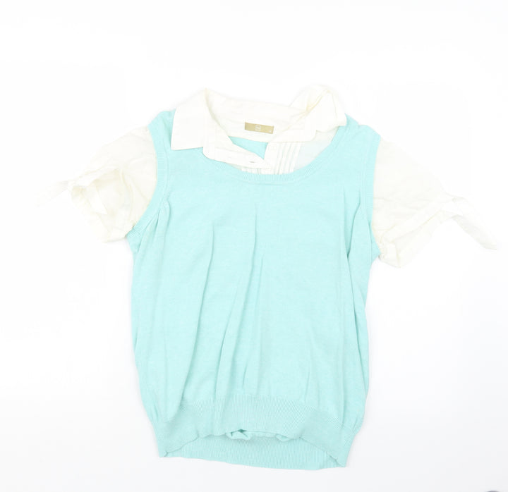 TU Womens Green Knit Pullover Jumper Size 16