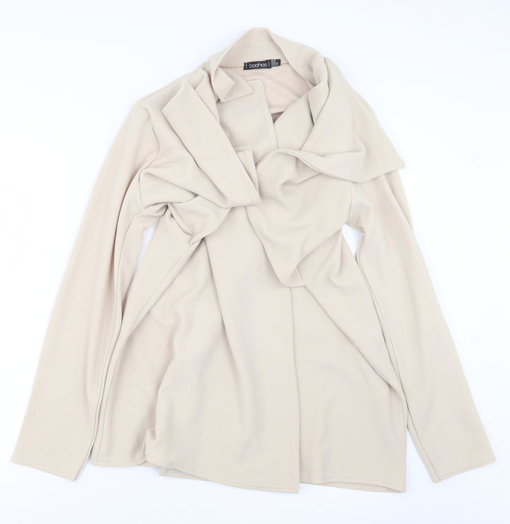 Boohoo Womens Beige Jacket Size 14