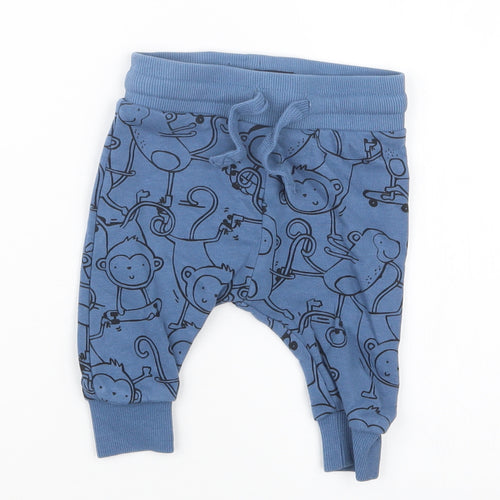 NEXT Boys Blue Geometric  Jogger Trousers Size 3-6 Months