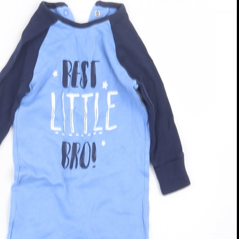 Matalan Boys Blue Geometric  Babydoll One Piece Size 3-6 Months